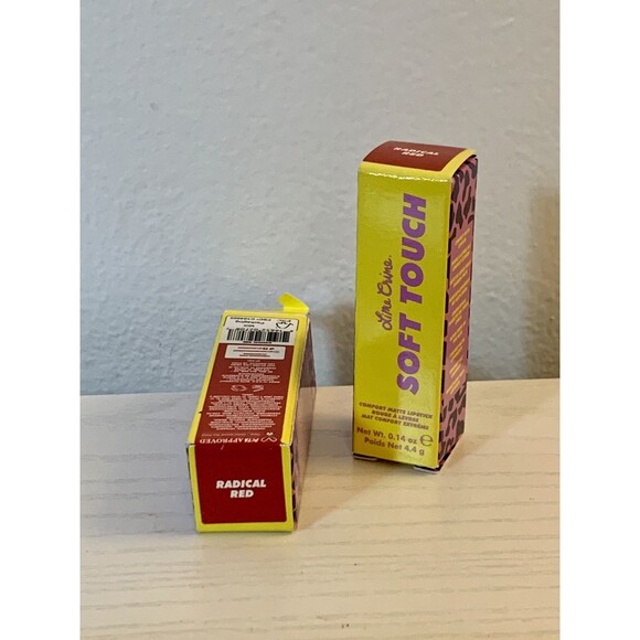 2X NIB Lime Crime Soft Touch Lipstick - RADICAL RED Matte New In Box Vegan - Picture 3 of 5